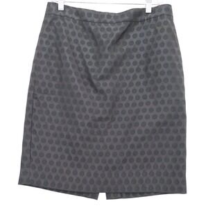 J.Crew Pencil Skirt Polka Dot Career Wear Business Casual‎ Gray Size 6
